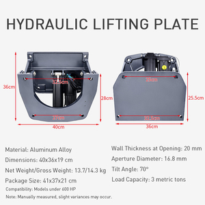 Support de transom hydraulique inclinable universel réglable pour moteurs hors-bord en alliage d'aluminium - Product Image 3