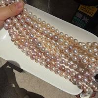 Perles d'eau douce Edison naturelles colorées rose-violet de 40 cm, 9-11 mm, pour la création de colliers DIY