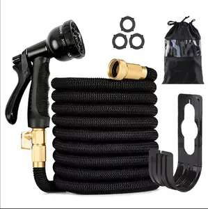 Expandable Garden Hose with 10 Functions Nozzle, 3/4 inch Solid Brass Fittings,Lightweight & No-kink Water Hose