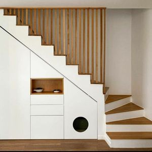 Mueble de Almacenamiento Bajo Escaleras Personalizado, Unidad de Almacenamiento de Zapatos Integrada en la <span class=keywords><strong>Escalera</strong></span>, Solución Modular de Almacenamiento Bajo Escaleras para el Pasillo del Hogar - Product Image 6