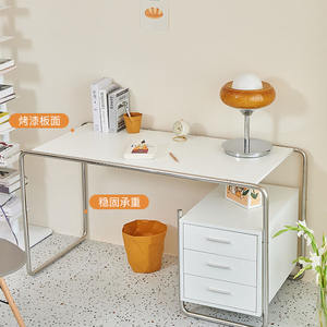 Escritorio de Estilo <span class=keywords><strong>Bauhaus</strong></span> Antiguo con Cajón Extraíble, Escritorio Individual para Computadora, Diseño Simple y Moderno, Hecho en China - Product Image 4