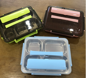 Bento Box per pranzo scolastico <span class=keywords><strong>a</strong></span> tenuta 304 in acciaio inossidabile per uso alimentare con <span class=keywords><strong>piatti</strong></span> e <span class=keywords><strong>piatti</strong></span> - Product Image 2