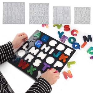 Kit éducatif DIY de lettres en résine pour l'apprentissage de l'écriture, ensemble de 26 lettres de l'alphabet anglais, moule en silicone - Product Image 2