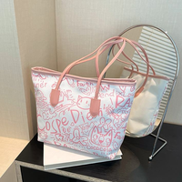 Tas Tote Kanvas Logo Kustom TrendyWholesale Terbaru untuk Wanita dengan Ritsleting, Rantai, dan Kantong Kecil dari Katun untuk Ponsel