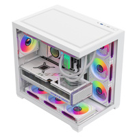 Boîtier PC Gaming OEM Ryzen 360 Tour Verticale ATX Complète en Verre Trempé pour Ordinateur de Bureau, Prise en Charge de l'Alimentation ATX Standard