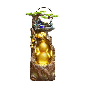 Gourde forme Fengshui cascade intérieure résine écologique étang à poissons rocheux décor de bureau et de jardin cadeaux d'ouverture d'affaires - Product Image 6