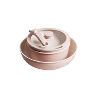 Ensemble de casseroles antiadhésives peu encombrantes, poêles et casseroles à poignée amovible pour cuisinière à induction, gaz et four