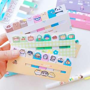 Notes autocollantes auto-adhésives pour animaux de dessin animé mignon signet bureau étudiant papeterie Index Post 12.5x5cm - Product Image 4