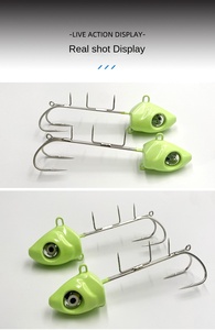 160g 200g 250g Hameçon métallique lumineux à double grappe, avec yeux lumineux pour appât, pour la pêche en bateau, la pêche à la traîne en mer et la pêche de nuit - Product Image 4