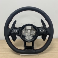 Volant sport en cuir pleine fleur avec palettes de changement de vitesse longues pour VW Volkswagen Golf 5 6 7 R MK5 MK6 MK7 MK7.5 GTI Polo Passat B7 B8 Jetta