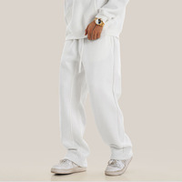 Pantalon en Polaire Épais à Jambe Droite pour Homme, de Couleur Unie, Ample, Décontracté, Grande Taille, Unisexe, 345G
