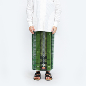 Sarong traditionnel Sarong musulman BHS Excellent motif doré E57 JGF Vert pour adultes Asie et Pacifique Sarong indonésien pour hommes - Product Image 4