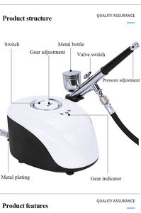 2cc/7cc Cup Dual <span class=keywords><strong>Action</strong></span> 0.2mm buse Kit aérographe compresseur avec pistolet de pulvérisation de peinture pour <span class=keywords><strong>Nail</strong></span> <span class=keywords><strong>Art</strong></span> maquillage aérographe - Product Image 4