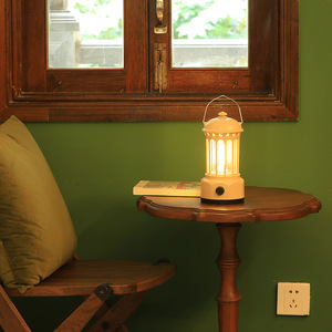Camping <b>Lantern</b> Rechargeable USB Warm White Plastic Night Light Table Lamp Decorative Ambient Light For Indoor Outdoor Use - Product Image 2