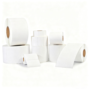 Rollos de Papel de Etiquetas Térmicas Directas Personalizadas, Impermeables, con Adhesivo Fuerte, Etiquetas de Código de Barras de PP Térmico en Blanco - Product Image 1
