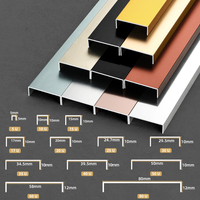 Profilé décoratif en aluminium en forme de U pour sol, bande métallique anodisée brossée pour joint de sol et transition