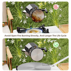 HIGHWIN Applications polyvalentes Adaptateur de <span class=keywords><strong>plaque</strong></span> <span class=keywords><strong>à</strong></span> <span class=keywords><strong>induction</strong></span> en acier inoxydable 304 <span class=keywords><strong>Diffuseur</strong></span> de chaleur <span class=keywords><strong>pour</strong></span> <span class=keywords><strong>plaque</strong></span> de cuisson <span class=keywords><strong>pour</strong></span> cafetière moka Pot en verre Ustensiles de cuisine - Product Image 4