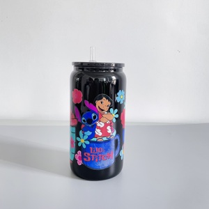 Verre à bière en borosilicate noir brillant de 16 oz, type canette, pour wraps UV DTF et vinyle, en provenance de notre entrepôt aux États-Unis - Product Image 3