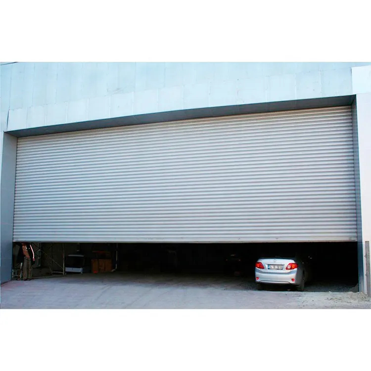 Puerta de persiana enrollable de acero Industrial resistente al viento para Exterior, automática