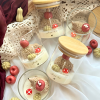 Bougie créative en cire de soja, parfumée, en forme de champignon et de citrouille, sur le thème de la forêt d'automne et de la récolte de pommes, cadeaux de festival, mignonnes faveurs de bougies