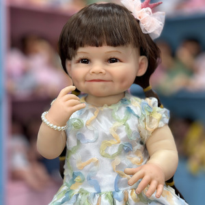 Muñeca Reborn de Vinilo Completo de 55cm, Hermosa, Nueva, con Cabello Largo Castaño, Muñeca de Juguete para Niñas, Venta al Por Mayor - Product Image 4