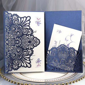 Precio barato de Color púrpura Digital invitaciones de boda corte láser tarjeta de invitación <span class=keywords><strong>sobres</strong></span> de bolsillo <span class=keywords><strong>para</strong></span> la apertura de la ceremonia - Product Image 1