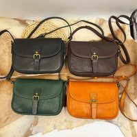 Sacs à bandoulière en cuir pleine fleur faits à la main, sacs à main de marque originaux, style occidental unique pour femmes, cuir véritable décontracté