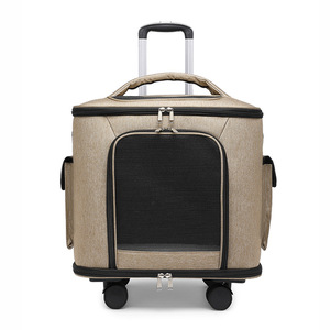 Sıcak satış lüks Pet Rolling çanta yeni tasarlanmış katlanabilir taşınabilir büyük uzay nefes tekerlekli köpekler kediler için rahat evcil hayvan taşıyıcı - Product Image 3