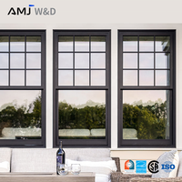 Ventana Corredera Vertical de Vidrio para Villa, de Aleación de Aluminio, Blanca, Minimalista, Ventanas Dobles Colgantes Residenciales