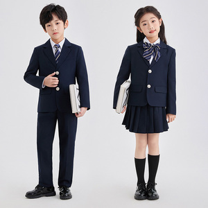 Costume de style universitaire unisexe pour enfants du primaire, personnalisable, en polyester, <span class=keywords><strong>uniforme</strong></span> scolaire de style <span class=keywords><strong>anglais</strong></span> - Product Image 1