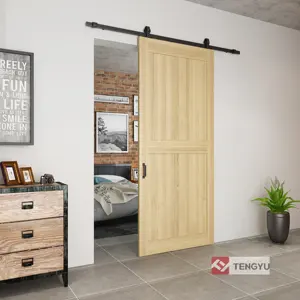 Tengyu木製ドア納屋ドアハードウェア、卸売インテリアスライディング木製ドア