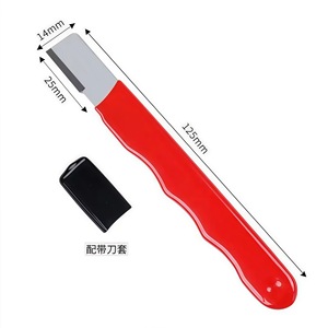 Afilador de diamante de 125 mm con mango rojo y cubierta para cuchillas, herramienta manual de afilado de acero al carbono para herramientas de jardín - Product Image 1