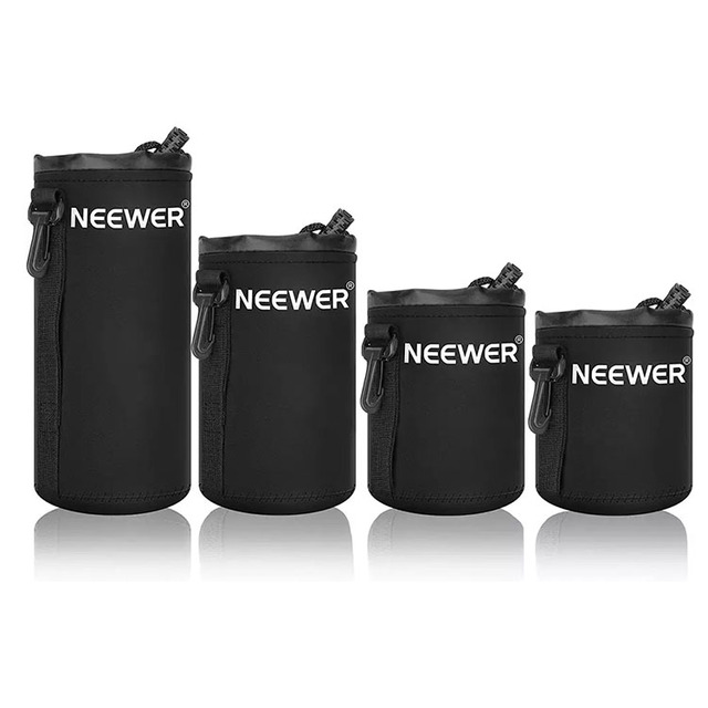 Neewer 4X Lens Case Lens Pouch Bag with Thick Protective Neoprene for DSLR Camera Lens Fit for C/N/S/O/P