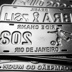 <span class=keywords><strong>Wangfeng</strong></span> Elite Heritage Fußball-Legenden Aluminium-Nummernschild Schwarz-Chrom-Finish Klassisches Schwarz-Gold Geprägte Fußball-Dekoration - Product Image 3