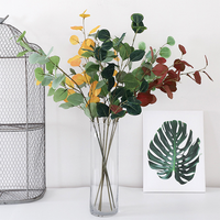 Produits en gros Décoration intérieure Faux Pittosporum Leaf Branch White Edge Leaf Feuilles artificielles de ficus pour la décoration