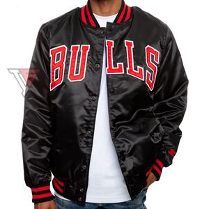 Chaqueta Bomber de béisbol bordada para hombre, servicio OEM, personalizada, satinada, bordada - Product Image 2