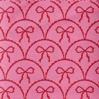 Tissu en microfibre imprimé floral rose pâle, écologique, biologique, de poids moyen, confortable pour les vêtements