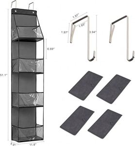 Over the Door Hanging Behind the Door Organizer with Clear <b>Plastic</b> <b>Pockets</b> for Bedrooms Closets Bathrooms - Product Image 5