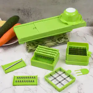 10 In 1 sebze kesici ev çok fonksiyonlu paslanmaz çelik sebze salata kıyıcı dilimleme rende gadget'lar için