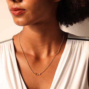 Collier personnalisé <span class=keywords><strong>avec</strong></span> initiales QIUHAN, chaîne en or 18 carats, cadeau pour femme, collier <span class=keywords><strong>avec</strong></span> pierre de naissance personnalisée - Product Image 5