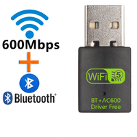 Adaptateur WiFi USB 2 en 1 600 Mbps, adaptateur WiFi USB 2.4G 5GHz, carte réseau sans fil, adaptateur WiFi, récepteur sans fil WLAN