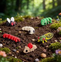 3D-Gedruckte Bewegliche Insekten-Figuren: Flexibles Tausendfüßler-, Marienkäfer- und Raupenmodell für Bildung, Lernen und Stressabbau