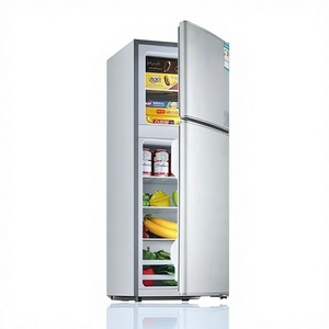 Réfrigérateur moderne à trois portes en acier inoxydable de 206 litres, congélateur supérieur, idéal pour la maison, l'extérieur et l'hôtellerie – Meilleure vente - Product Image 1
