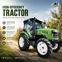 Tracteur certifié CE LAWNIO avec système de levage hydraulique, utilisation polyvalente pour la préparation des terres, tracteur agricole