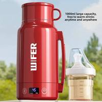 Mug de voyage chauffant intelligent 1L avec affichage numérique de la température, tasse thermique électrique en acier inoxydable pour eau chaude et thé portables