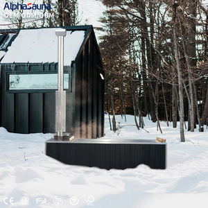 현대적인 디자인 솔리드 야외 레드 삼나무 온수 욕조 스파 4 인 용량 나무 화기 온수 욕조/야외 스파 배럴 - Product Image 1