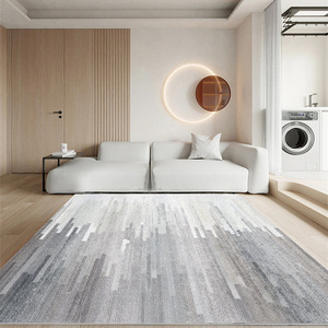Alfombra de Estilo Nórdico, Rectangular, con Patrón Abstracto, de Fibra de Poliéster, para Uso Doméstico, Sala de Estar, Dormitorio, Moderna, Minimalista, Gris Cristal - Product Image 3