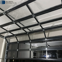 Porte de garage sectionnelle électrique automatique en verre clair avec miroir en aluminium personnalisé, vente chaude