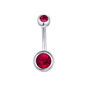 Piercing de Ombligo de Acero Inoxidable con Zirconia, Barra de 10mm, <span class=keywords><strong>Plateado</strong></span>, Joyería para Ombligo Europeo y Americano - Product Image 4