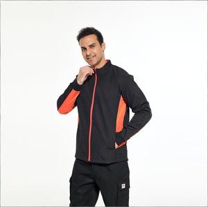 Veste <span class=keywords><strong>de</strong></span> <span class=keywords><strong>travail</strong></span> haute visibilité noire et <span class=keywords><strong>orange</strong></span> pour homme, doublée <span class=keywords><strong>polaire</strong></span>, fermeture éclair intégrale, col montant, vêtements <span class=keywords><strong>de</strong></span> sécurité pour la construction - Product Image 2